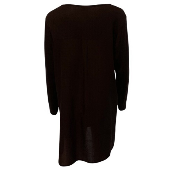 COMFY USA Mixed Media Hi-Low Tunic Top Black Long Sleeve Size‎ XS (Oversized) - Picture 4 of 6